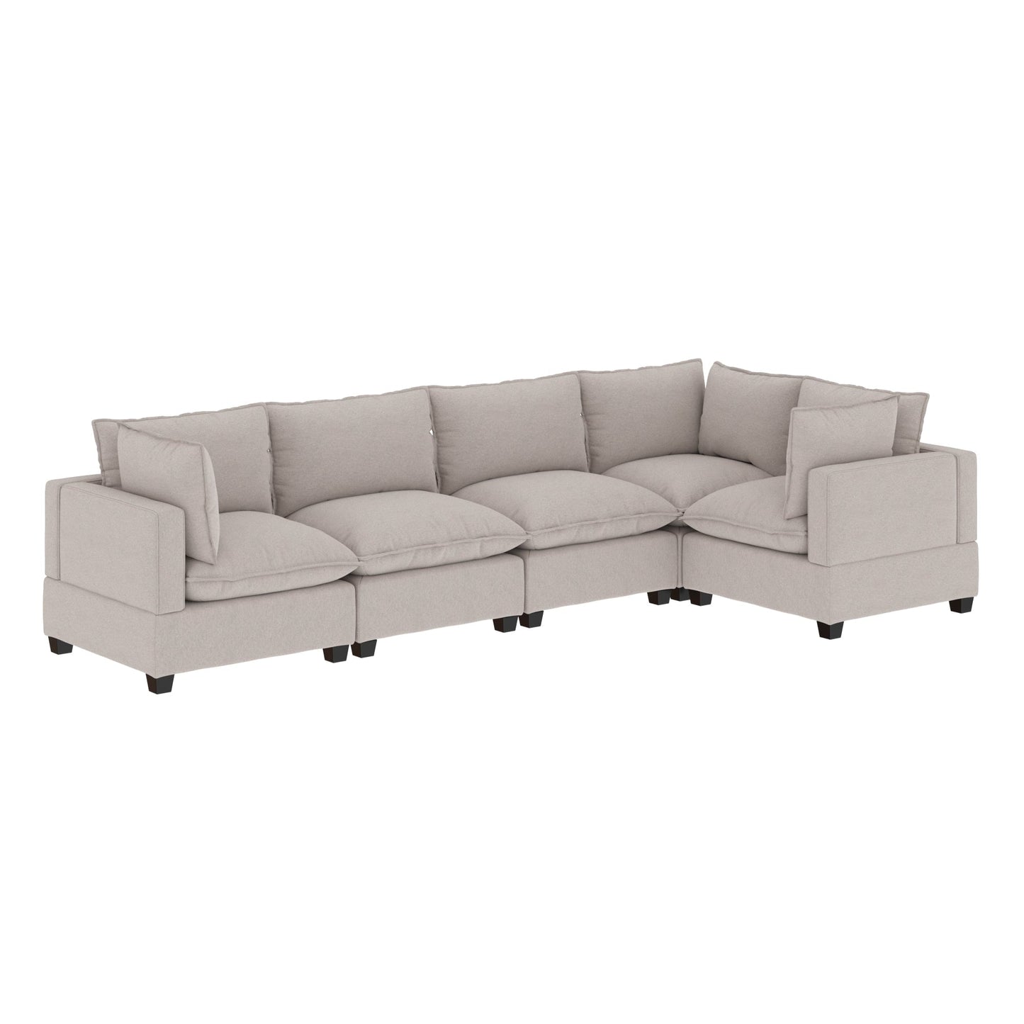 Divano imbottito modulare Chelsea Modern Cloud con seduta profonda e cuscini morbidi