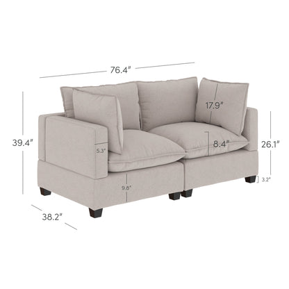 Divano imbottito modulare Chelsea Modern Cloud con seduta profonda e cuscini morbidi