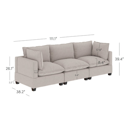 Divano imbottito modulare Chelsea Modern Cloud con seduta profonda e cuscini morbidi