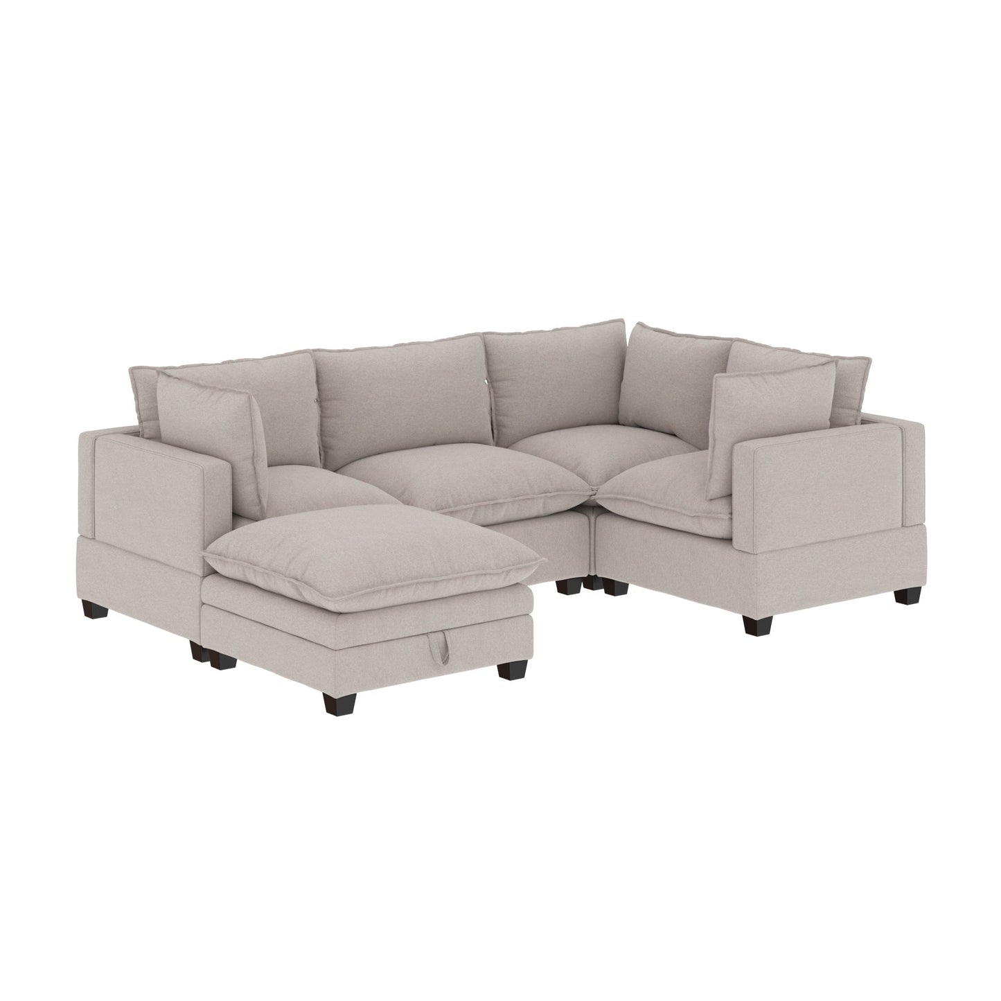 Divano imbottito modulare Chelsea Modern Cloud con seduta profonda e cuscini morbidi