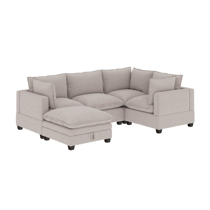 Divano imbottito modulare Chelsea Modern Cloud con seduta profonda e cuscini morbidi