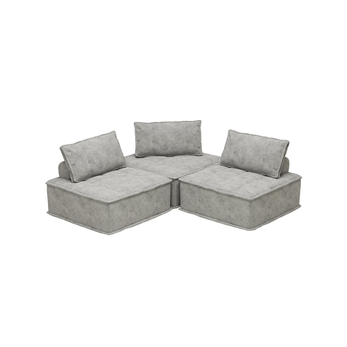 Set di divani modulari Chenille da 3 pezzi