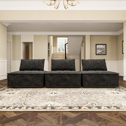 Set di divani modulari Chenille da 3 pezzi