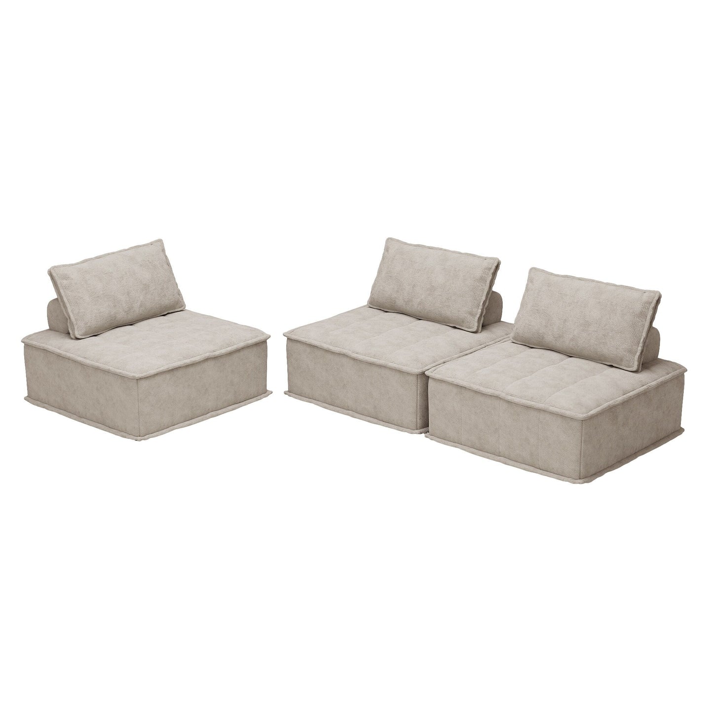 Set di divani modulari Chenille da 3 pezzi