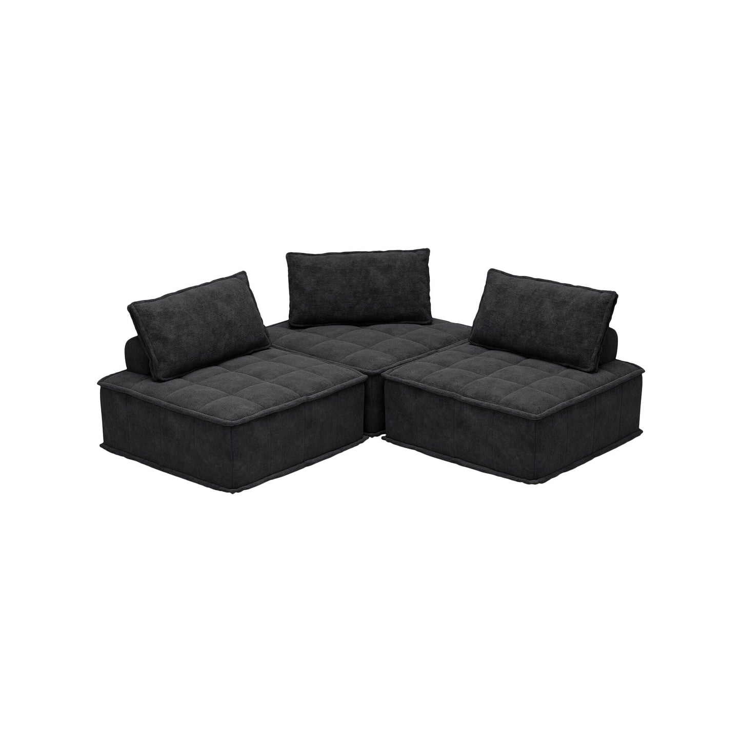 Set di divani modulari Chenille da 3 pezzi