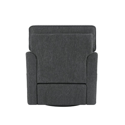 Poltrona girevole a 360° in ciniglia, poltrona moderna con tasche laterali, poltrona girevole, poltrona reclinabile ergonomica per camera da letto