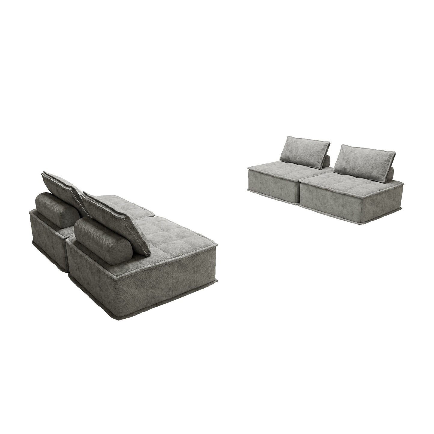 Set di divani modulari Chenille da 4 pezzi