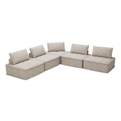 Set di divani modulari Chenille da 5 pezzi
