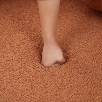 Poltrona lounge con braccioli in ciniglia, poltrona rotonda con base girevole a 360 gradi e 3 cuscini rimovibili