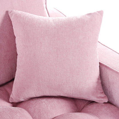 Divano letto con chaise longue in ciniglia, divano imbottito con schienale trapuntato e 2 cuscini staccabili per soggiorno