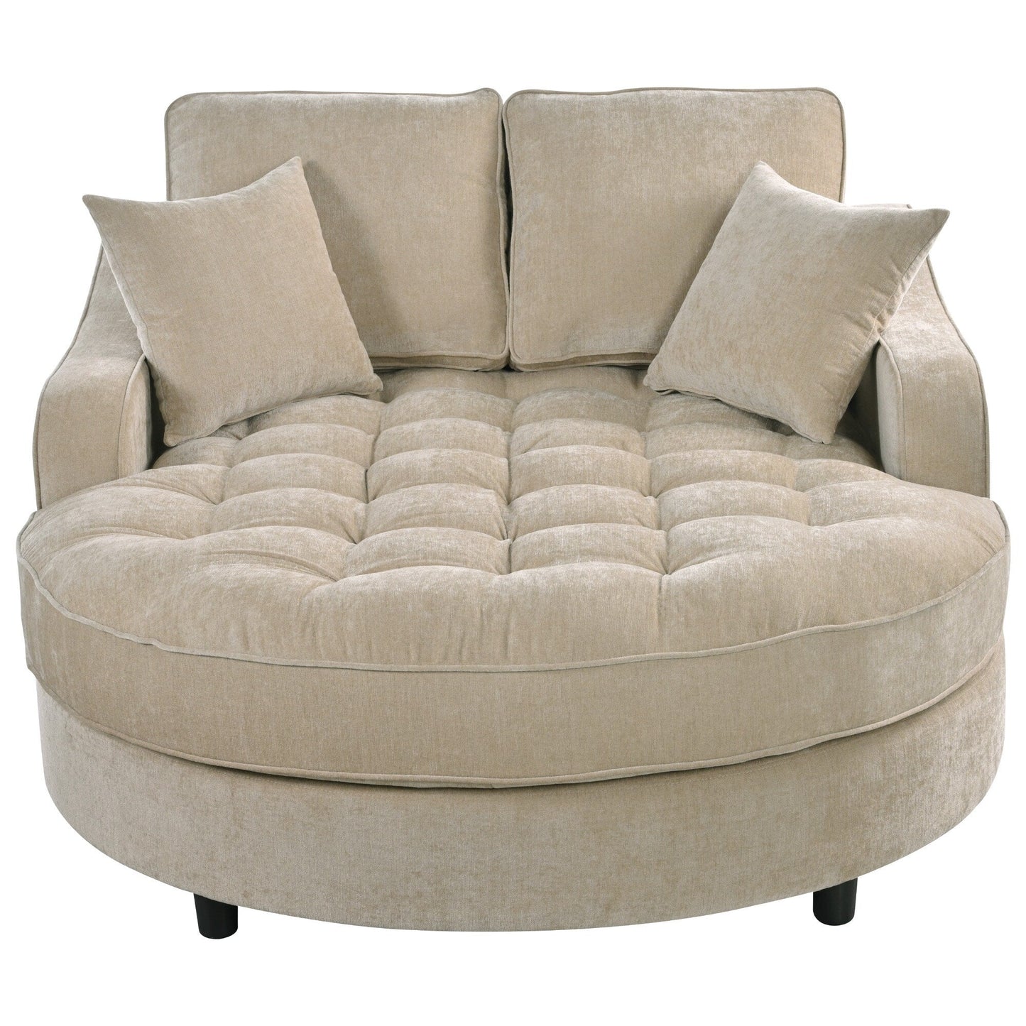 Divano letto con chaise longue in ciniglia, divano imbottito con schienale trapuntato e 2 cuscini staccabili per soggiorno