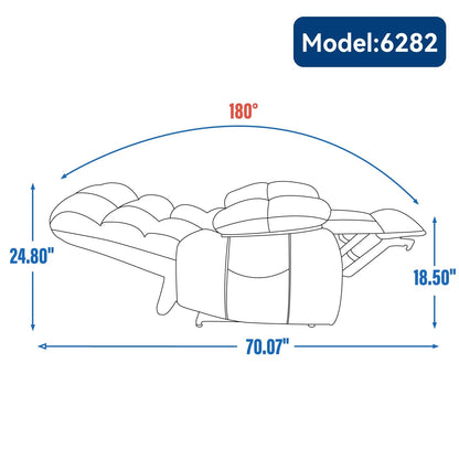 Poltrona reclinabile elettrica Chenille Dual Motor Infinite Position, poltrona reclinabile oversize con massaggio termico e telecomando elettrico