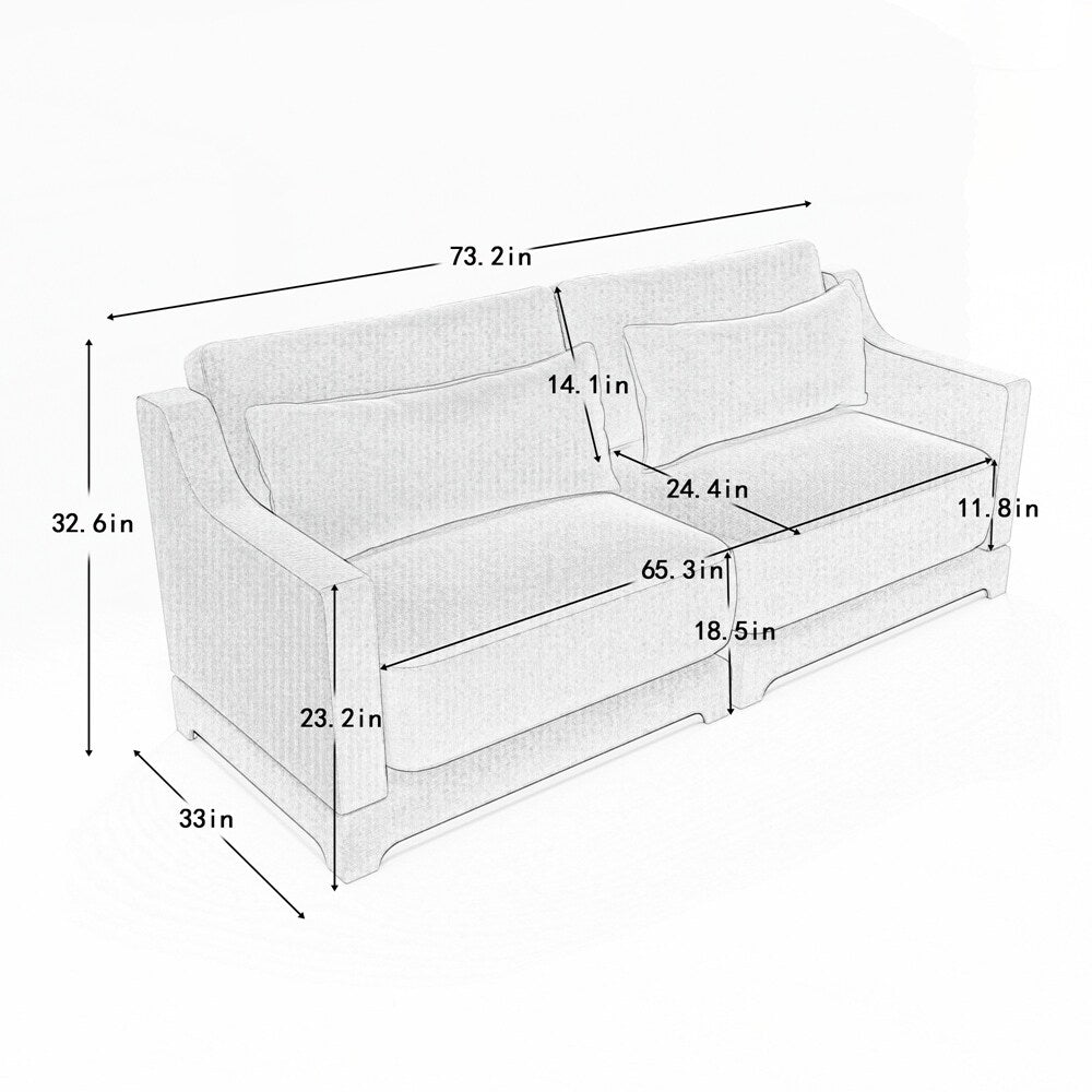 Divano in tessuto ciniglia