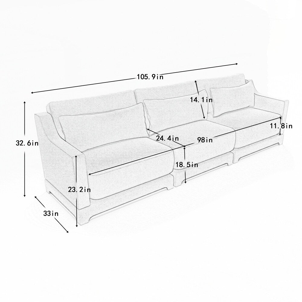 Divano in tessuto ciniglia