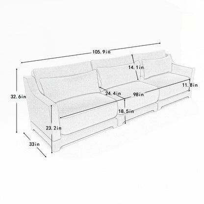 Divano in tessuto ciniglia