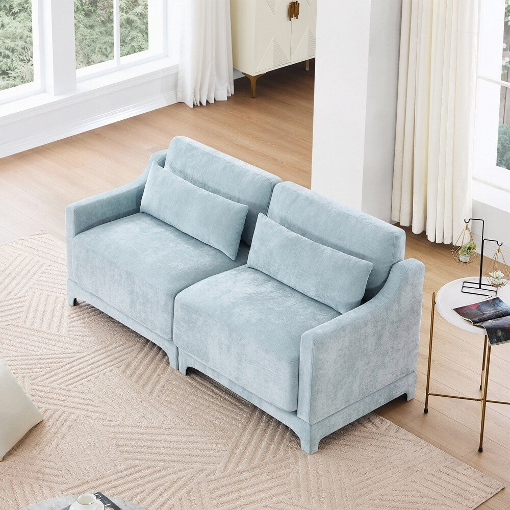 Divano in tessuto ciniglia