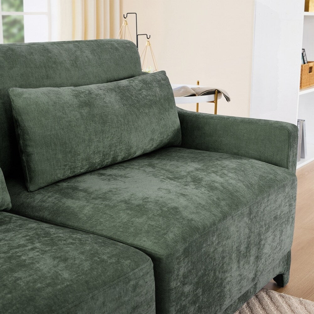 Divano in tessuto ciniglia