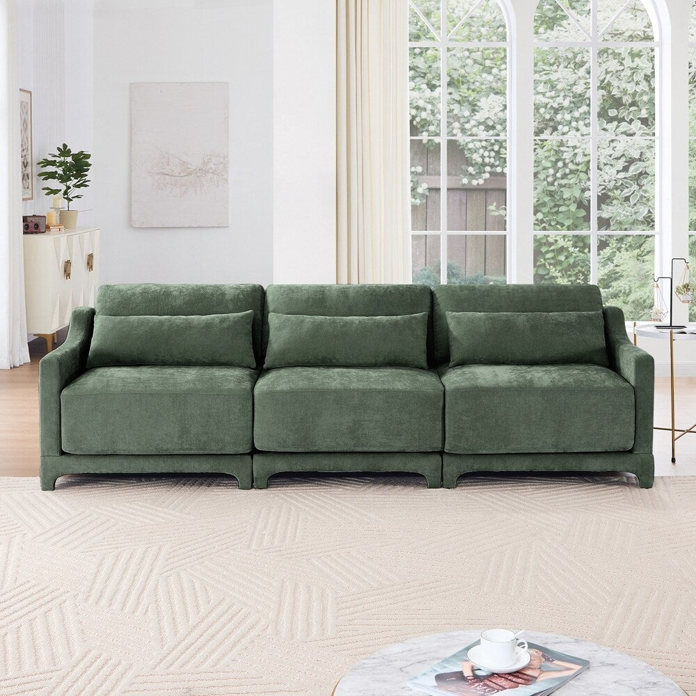 Divano in tessuto ciniglia