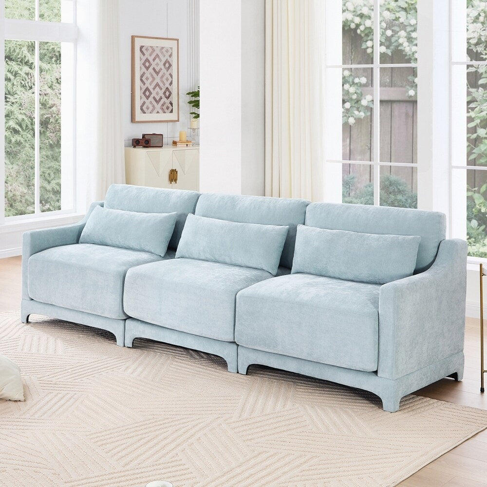 Divano in tessuto ciniglia