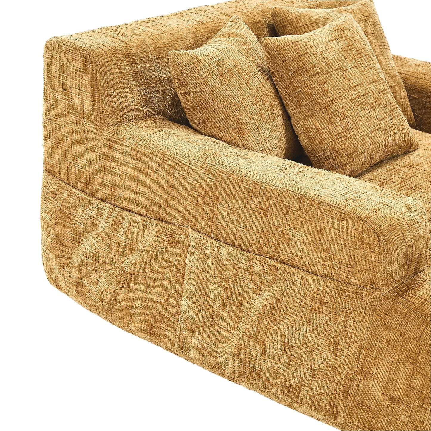 Divano letto Chenille Lazy Sofa con cuscini - Poltrona trasformabile con braccioli, divano letto multiposizione per soggiorno