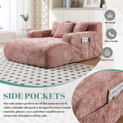 Divano letto Chenille Lazy Sofa con cuscini - Poltrona trasformabile con braccioli, divano letto multiposizione per soggiorno