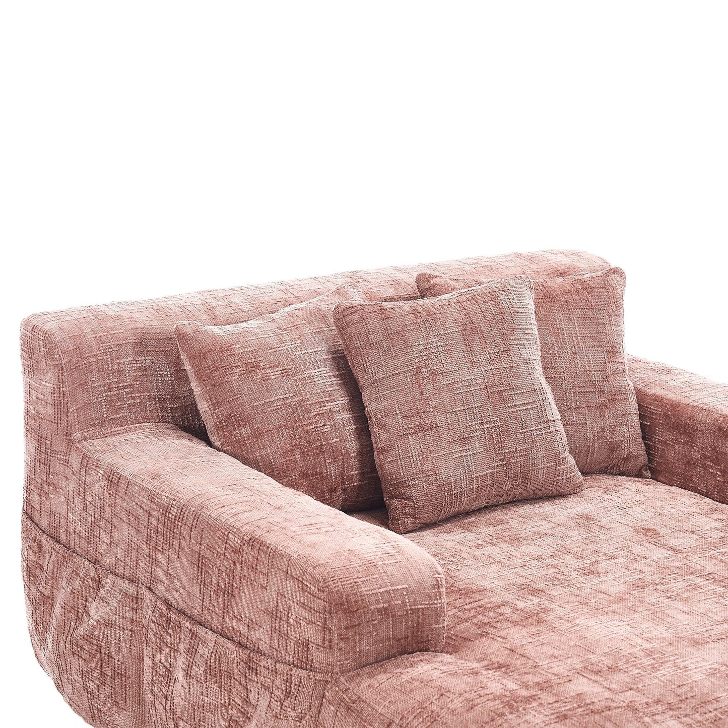 Divano letto Chenille Lazy Sofa con cuscini - Poltrona trasformabile con braccioli, divano letto multiposizione per soggiorno