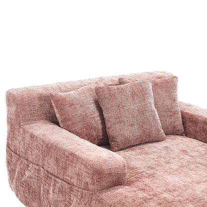 Divano letto Chenille Lazy Sofa con cuscini - Poltrona trasformabile con braccioli, divano letto multiposizione per soggiorno