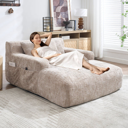 Divano letto Chenille Lazy Sofa con cuscini - Poltrona trasformabile con braccioli, divano letto multiposizione per soggiorno