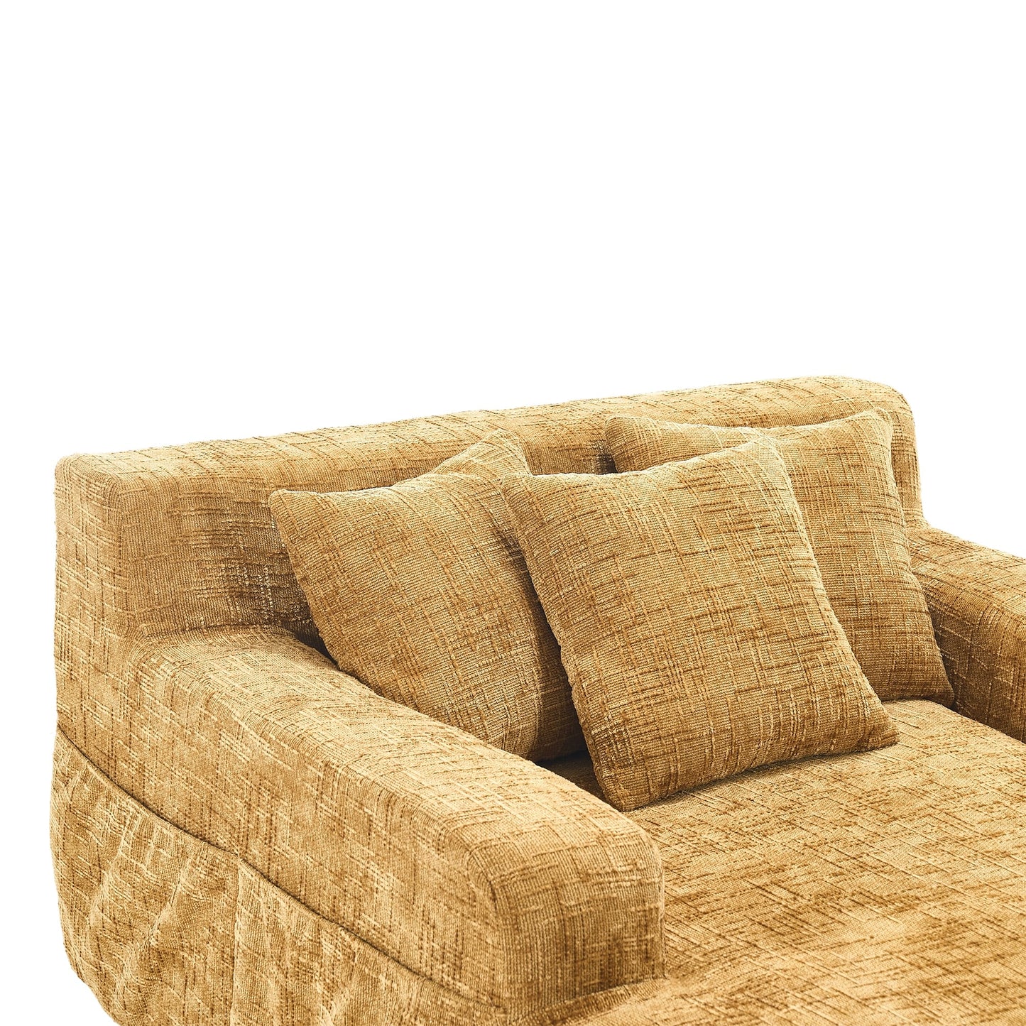 Divano letto Chenille Lazy Sofa con cuscini - Poltrona trasformabile con braccioli, divano letto multiposizione per soggiorno