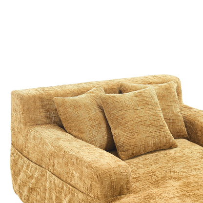 Divano letto Chenille Lazy Sofa con cuscini - Poltrona trasformabile con braccioli, divano letto multiposizione per soggiorno