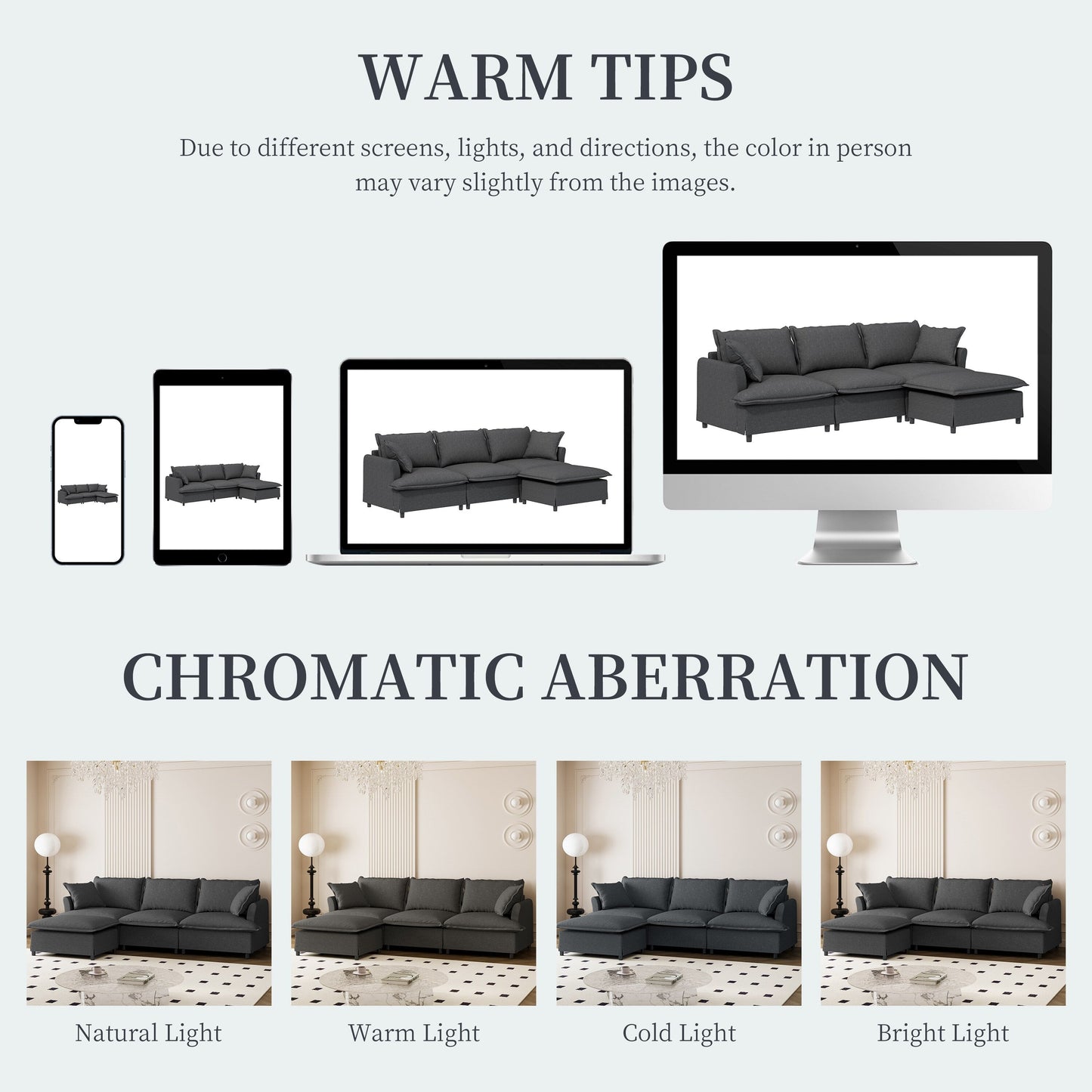 Divano componibile in ciniglia con pouf, set divano a forma di L con cuscini decorativi, combinazione libera, 4 posti modulari imbottiti