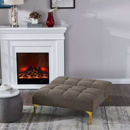 Divano letto singolo modulare in ciniglia con struttura in legno massello per soggiorno