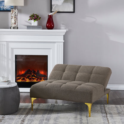 Divano letto singolo modulare in ciniglia con struttura in legno