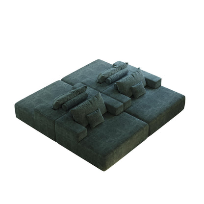 Divano letto singolo in ciniglia con cuscino per schienale