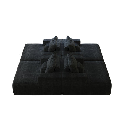 Divano letto singolo in ciniglia con cuscino per schienale