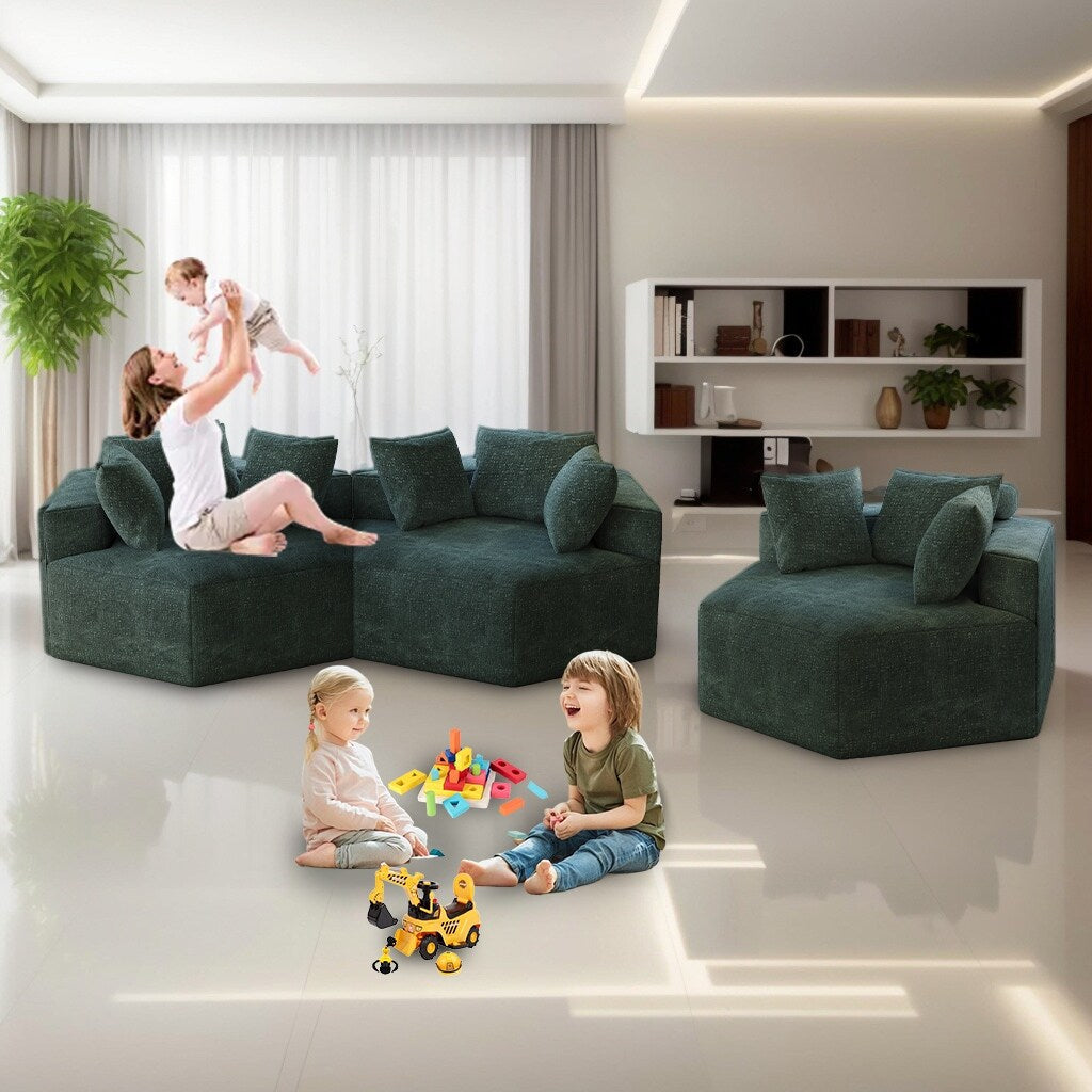 Divano letto singolo in ciniglia con cuscino per schienale