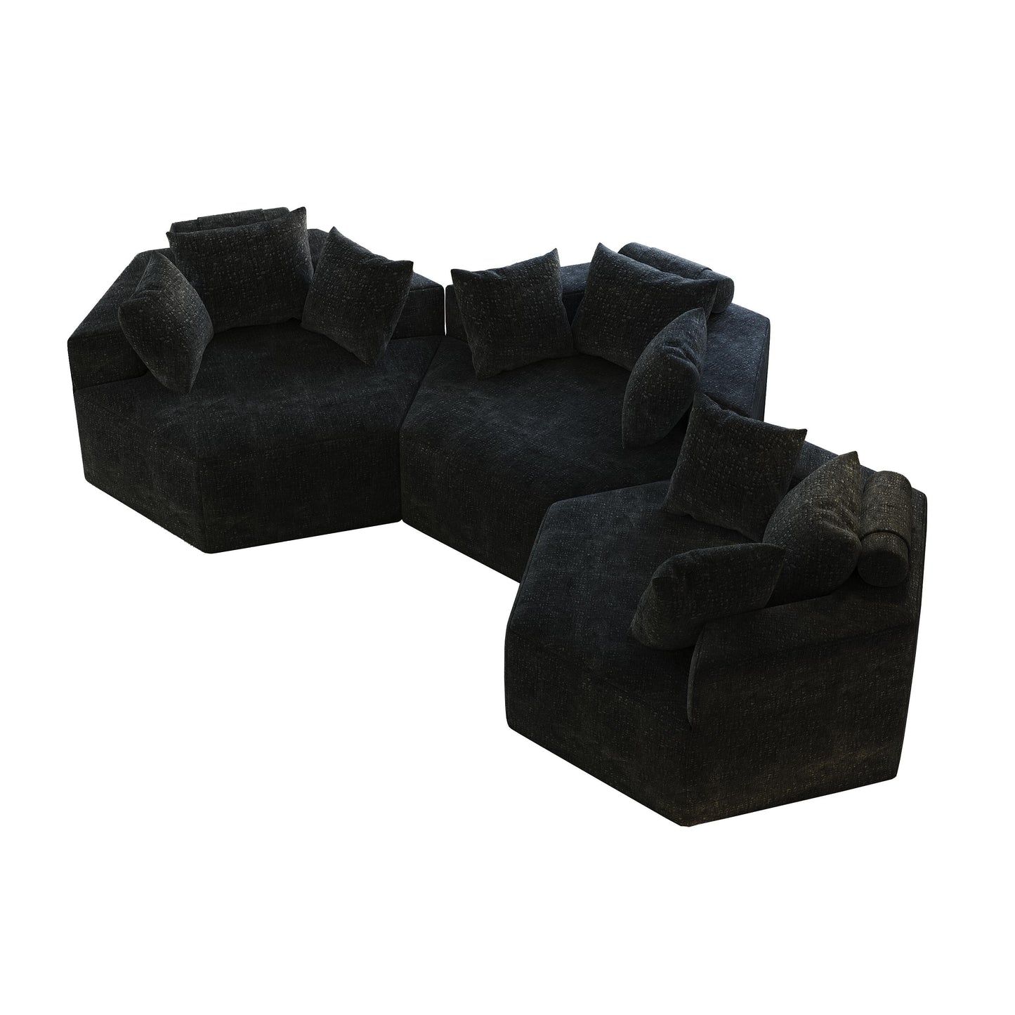 Divano letto singolo in ciniglia con cuscino per schienale