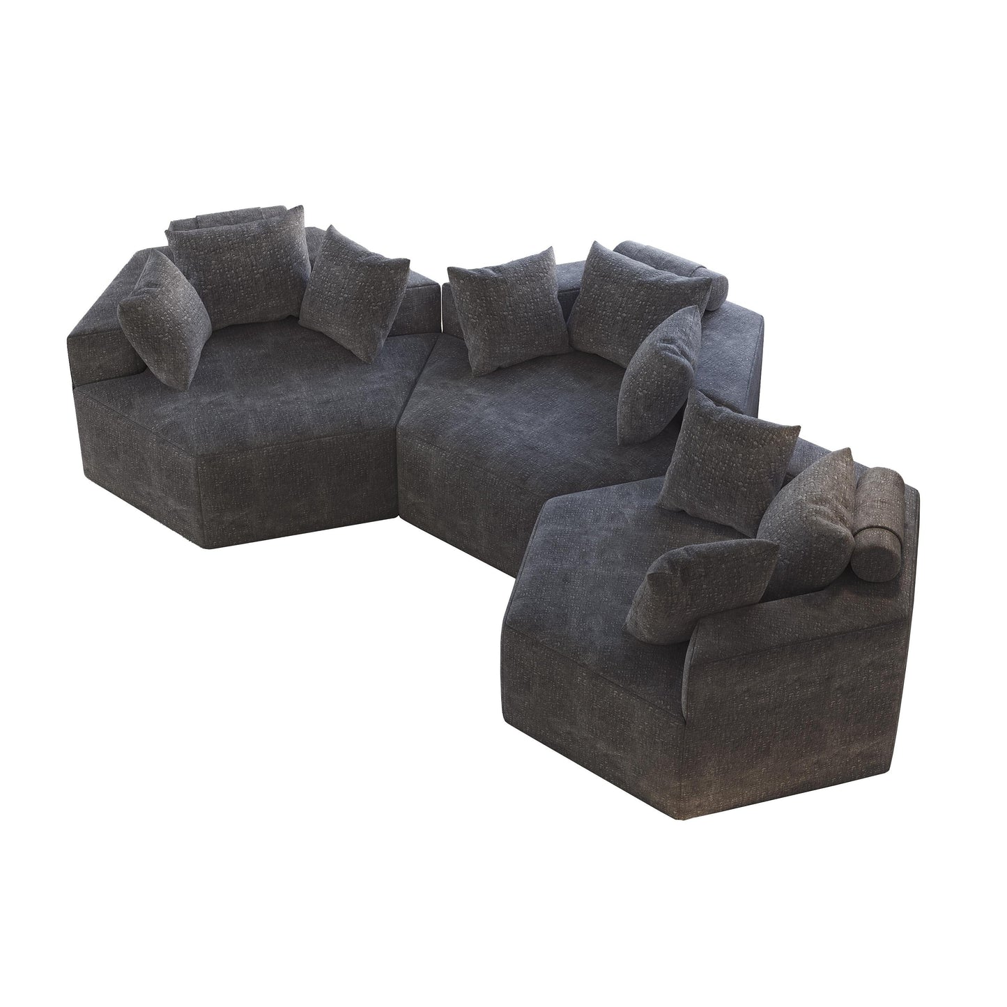 Divano letto singolo in ciniglia con cuscino per schienale