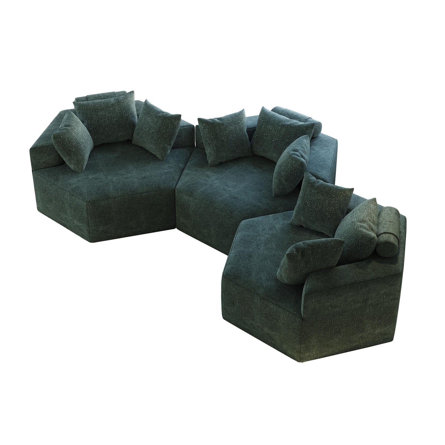 Divano letto singolo in ciniglia con cuscino per schienale