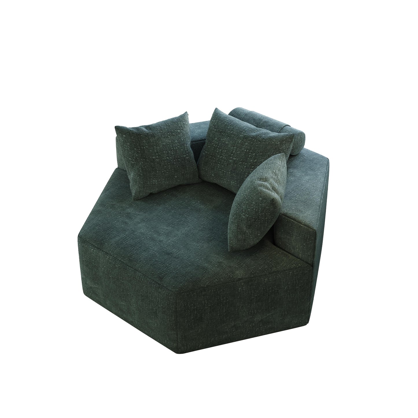 Divano letto singolo in ciniglia con cuscino per schienale