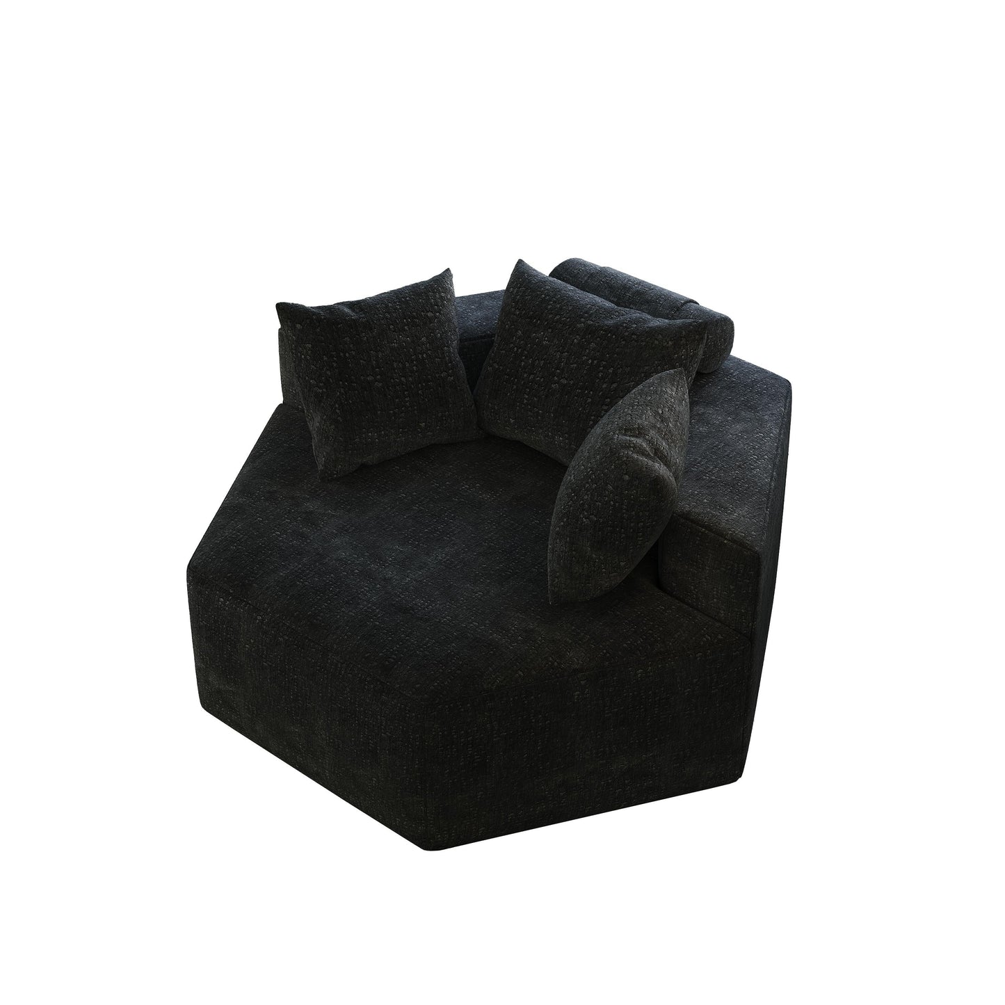 Divano letto singolo in ciniglia con cuscino per schienale