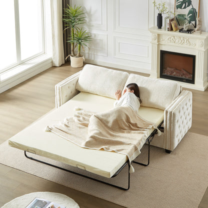 Divano letto in ciniglia con materasso in memory foam