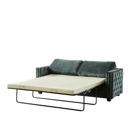 Divano letto in ciniglia con materasso in memory foam