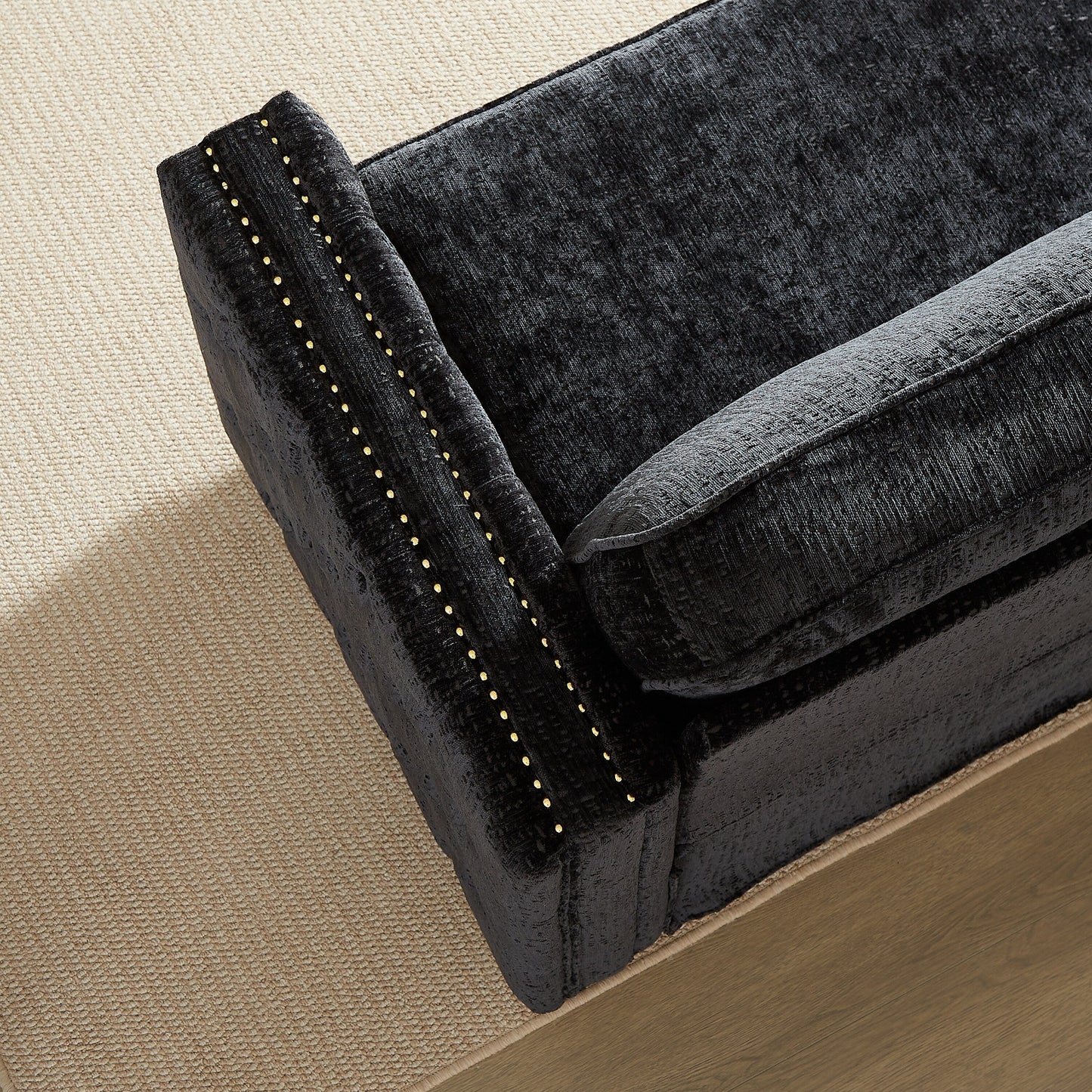 Divano letto in ciniglia con materasso in memory foam