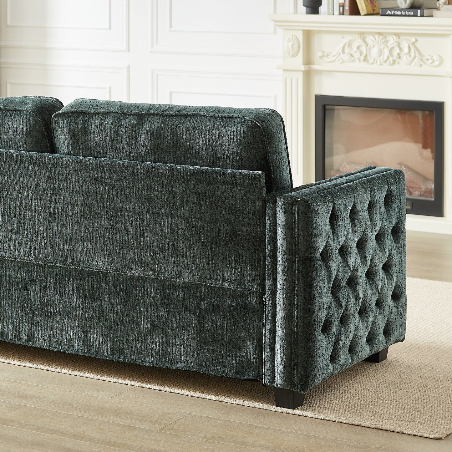 Divano letto in ciniglia con materasso in memory foam