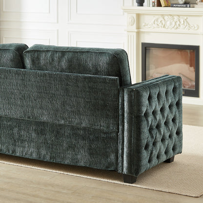 Divano letto in ciniglia con materasso in memory foam