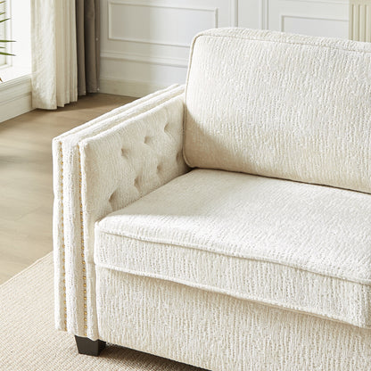 Divano letto in ciniglia con materasso in memory foam