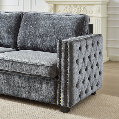 Divano letto in ciniglia con materasso in memory foam