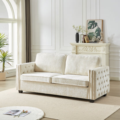 Divano letto in ciniglia con materasso in memory foam