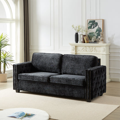 Divano letto in ciniglia con materasso in memory foam